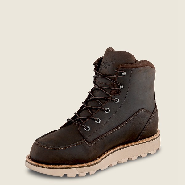 Botas de Trabajo Red Wing Hombre Marrom Oscuro - Traction Tred Lite - 6-Inch Waterproof Soft Toe - 7